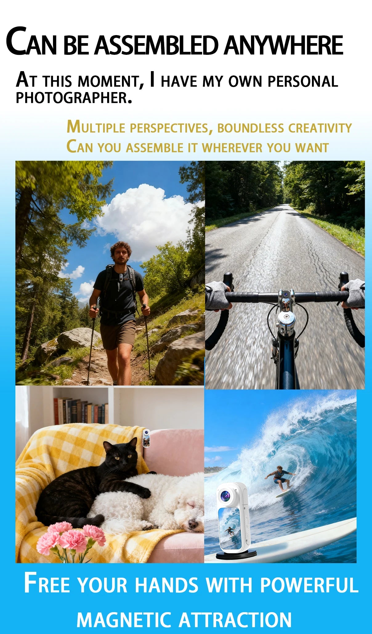 YDH-S70Pro 2026 New Thumb-Sized Action Camera 1080P 180°Rotating Waterproof Image-Stabilized Outdoor Vlog Magnetic Action Camera