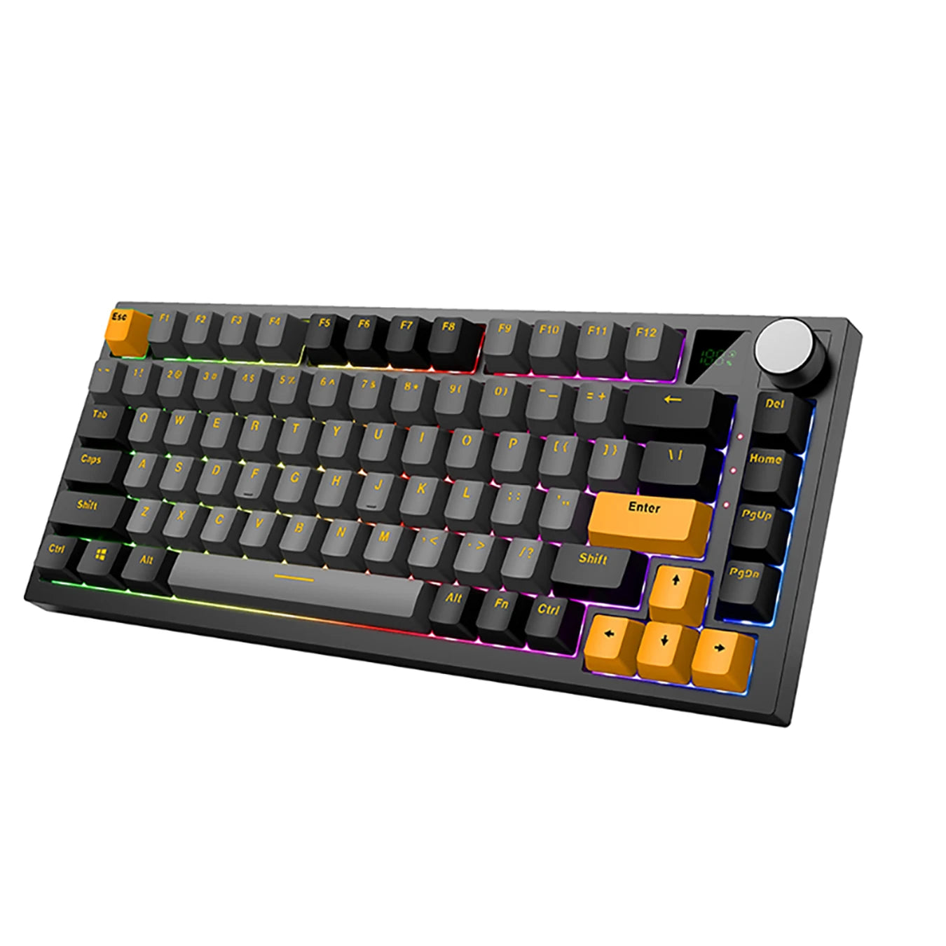 75% Keyboard 81 82 Keys Green Red Switch Custom Keycap Mini USB Wired Gaming Fashion RGB Backlit Optical Mechanical Keyboard