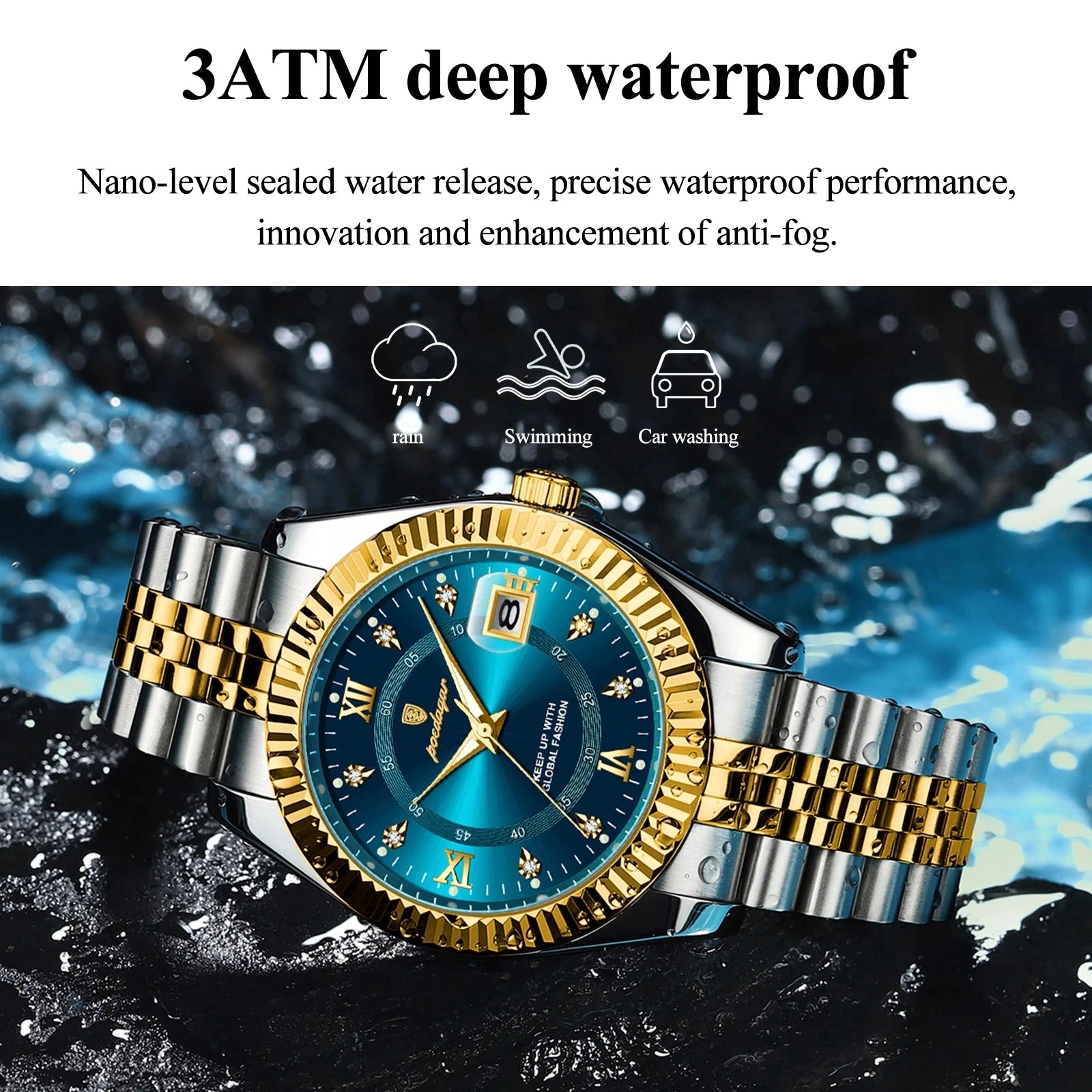 POEDAGAR 910 New Luxury Sport Wrist Watch for Man Waterproof Luminous Date Men Watch Quartz Stainless Steel Men's Watches Reloj