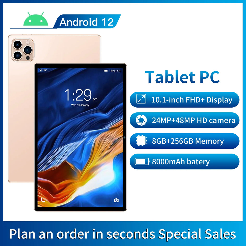 X11 Customized 10.1 Inch Android Tablet 8GB+256G Dual SIM HD Capacitive 6000mAh Front Keyboard Android 10 OS Educational Call
