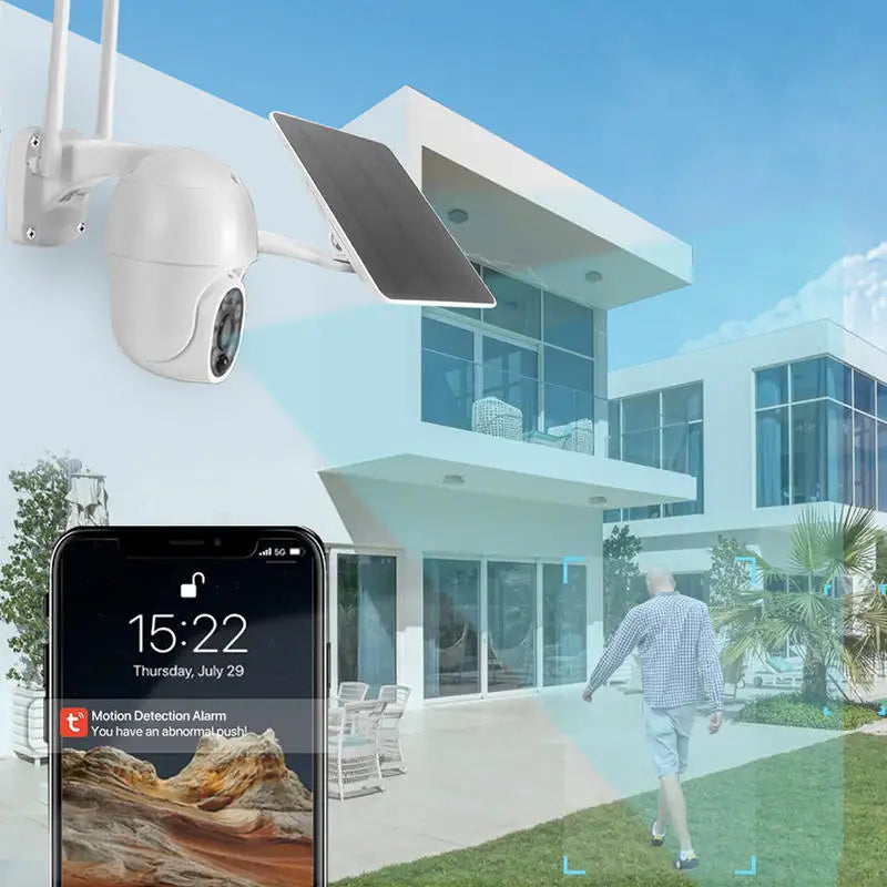 TuyaSmart Smart Life APP Real 3MP HD 10000mAh PTZ Waterproof Security Camera Solar CCTV Wireless Camera WiFi Outdoor Solar
