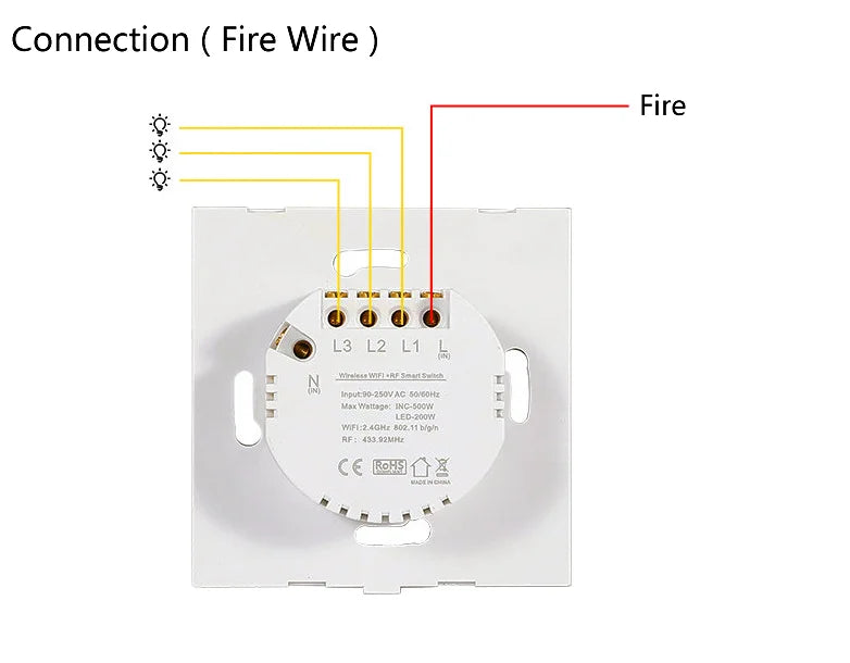 Tuya WIFI Switch Alexa Voice Control EU Standard Smart Switch 1/2/3 Smart Home Universal Type or Live Neutral Type
