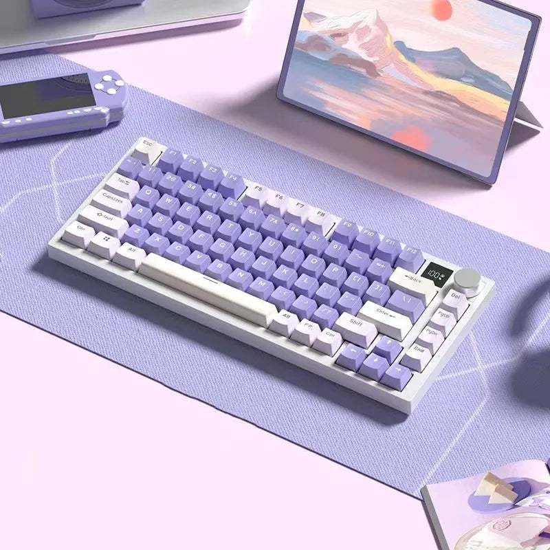 75% Keyboard 81 82 Keys Green Red Switch Custom Keycap Mini USB Wired Gaming Fashion RGB Backlit Optical Mechanical Keyboard
