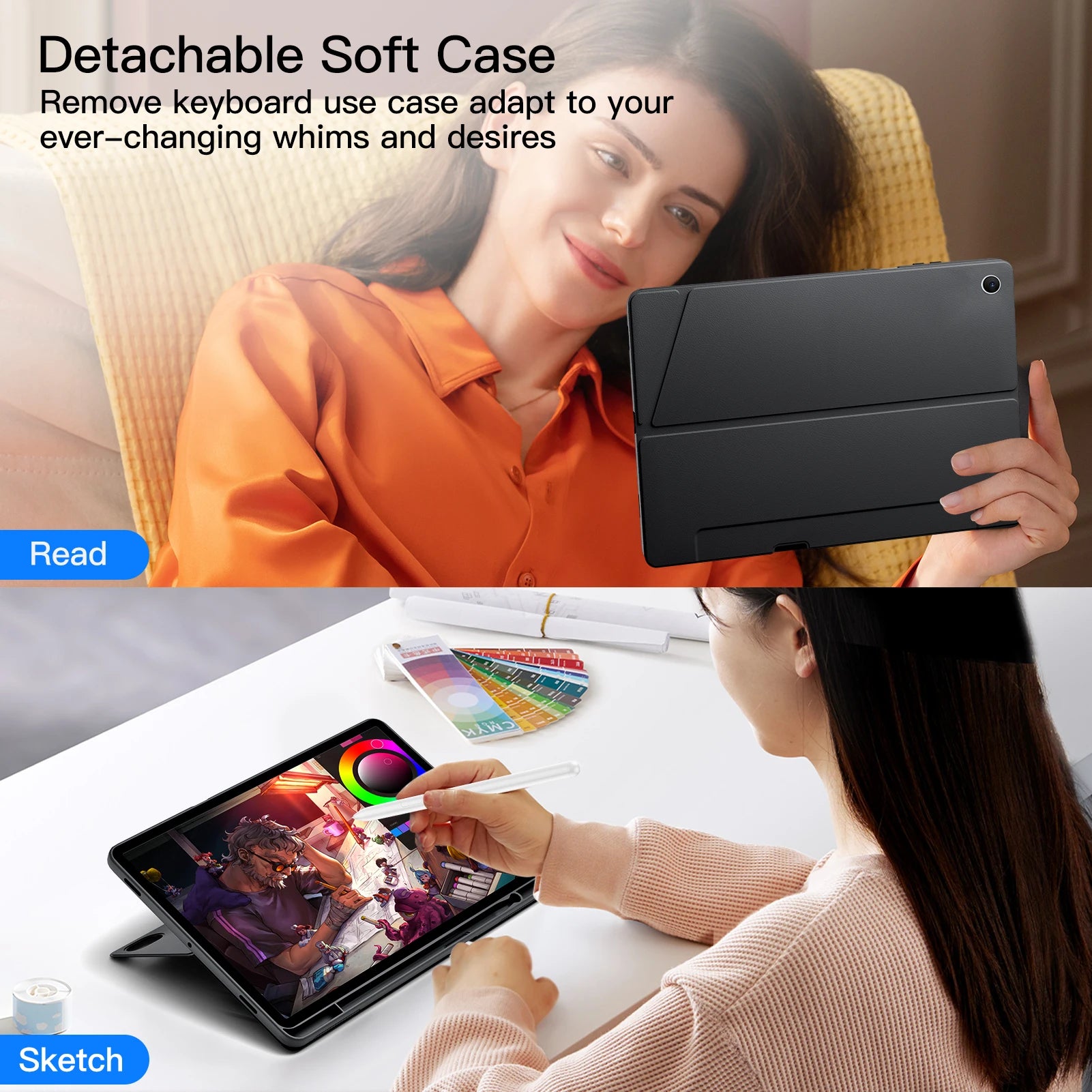 Super Low Price Wholesale 360 Rotatable Wireless Tablet Keyboard case for ipad 10th Gen 10.9" Split Magic Keyboard case