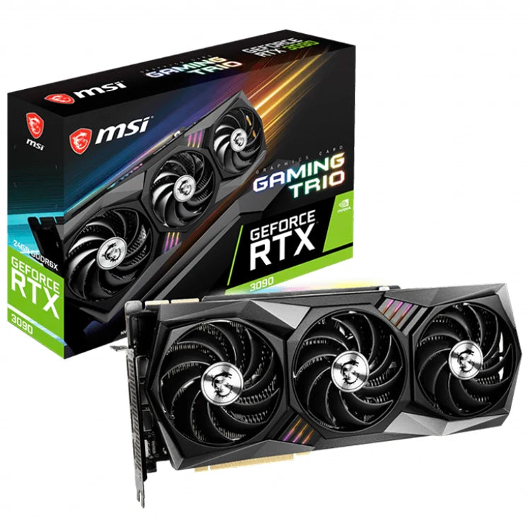 UsedMSI GeForce RTX 3090 GAMING TRIO 24G NOT LHR Gaming Graphics Card With GDDR6X 30 Series 3080 3070TI 3070 3060TI 3060 GPU