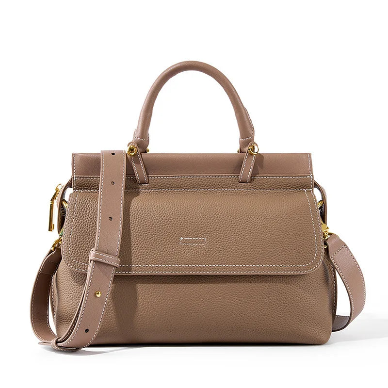 Custom Logo Big Capacity Women Crossbody Bag Women Cowhide Leather Ladies Luxury Shoulder Office Bags Ladies Women Handbags