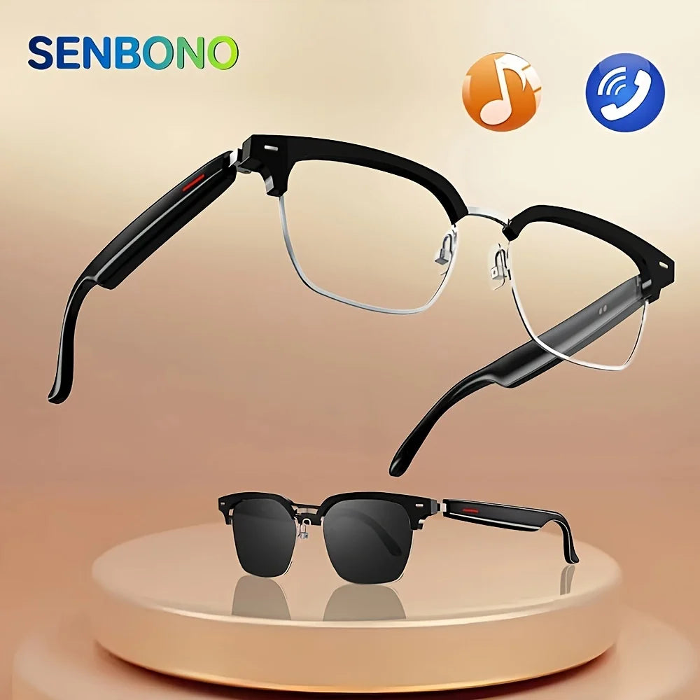 SENBONO E13-06 Smart Glasses Outdoor Waterproof Lightweight Hands-Free Call Music Headphone Anti-Blue Light Voice Control