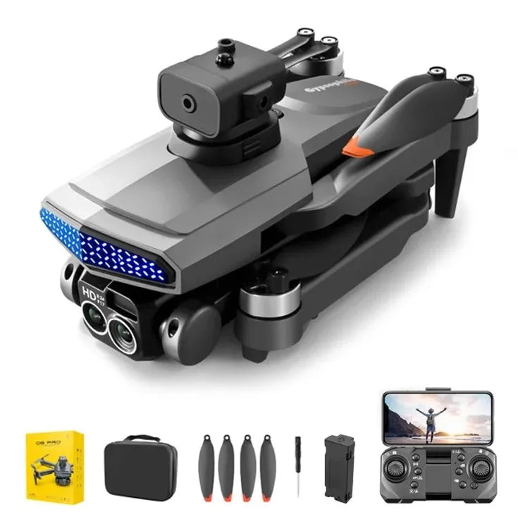 D6 air Drone with Dual 4K HD Camera WiFi FPV Obstacle Avoidance Optical Flow Foldable Quadcopter Helicopter RC Drone Toys