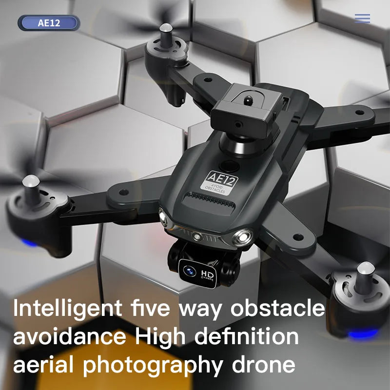 AE12 Foldable RC Quadcopter Drone 4K Dual Camera WIFI FPV Remote Control Altitude Hold 20-Minute Flight Time 100-Meter Range