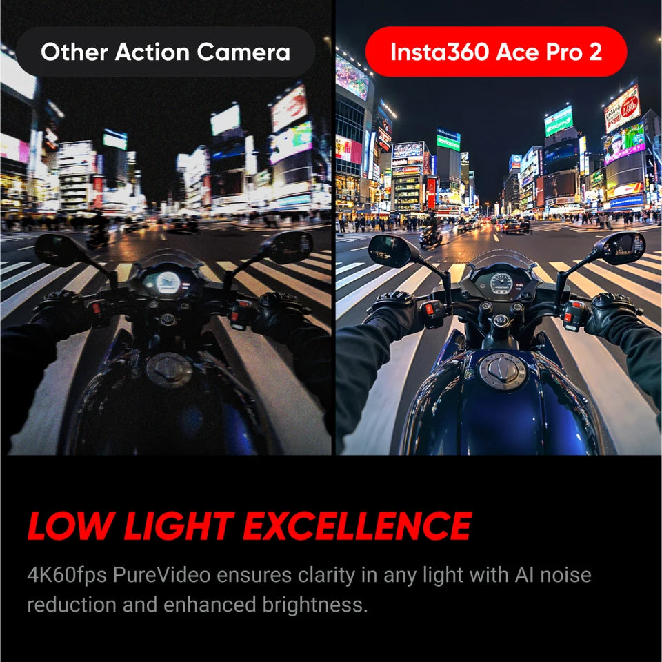 Insta360 Ace Pro 2-8K Waterproof Action Camera Co-Engineered CMOS Dual AI Chip Exceptional Low Light Performance 360 Camera