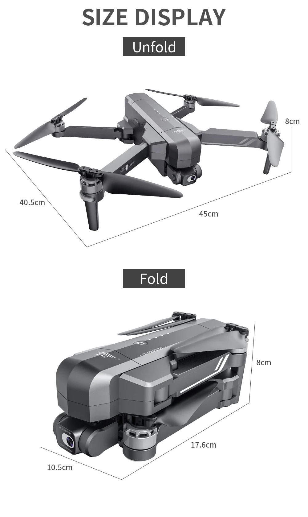 SFRC F11S 4K Pro Beginner Drone HD Camera WIFI GPS EIS Anti-Shake Gimbal FPV Brushless Quadcopter Plastic