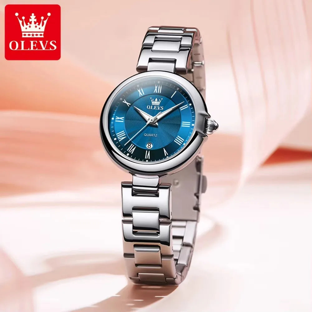 OLEVS 5608 Women's Watches Fashion Light Luxury Original Wristwatch Waterproof Luminous Chronograph Date Quartz Movement Watches