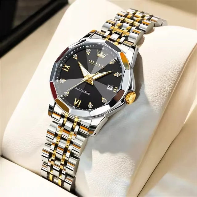 OLEVS 9982 Women Mechanical Automatic Wristwatches Waterproof Luminous Hands Women's Watches for Ladies Girls Montre Femme Reloj