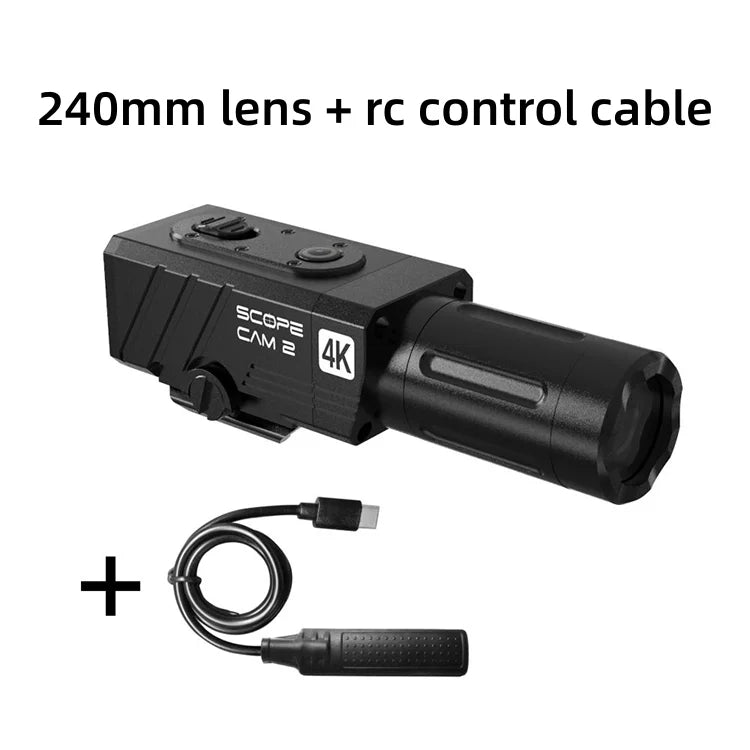 RunCam 4K Hunting Action Camera ScopeCam2 Waterproof Shockproof Zoom Hunting Camera with Built-in Pica-Tiny Rail Mount