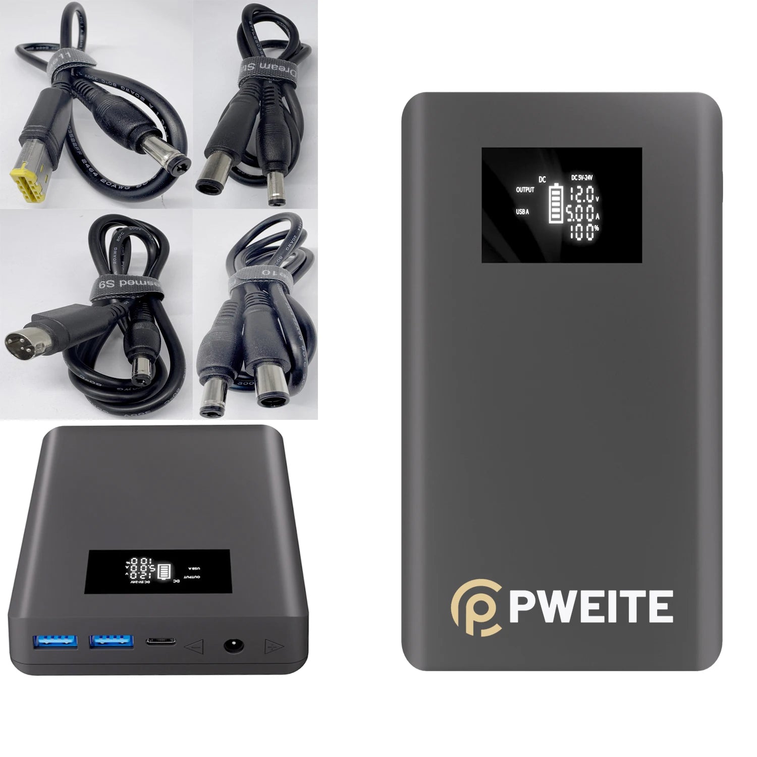 PD100W QC3.0 12V 15V 16V 19V 20V 24V 3A 4A 5A DC UPS 12V Solar Power Bank 20000mah Battery Pack for Camping Indoor Outdoor Use