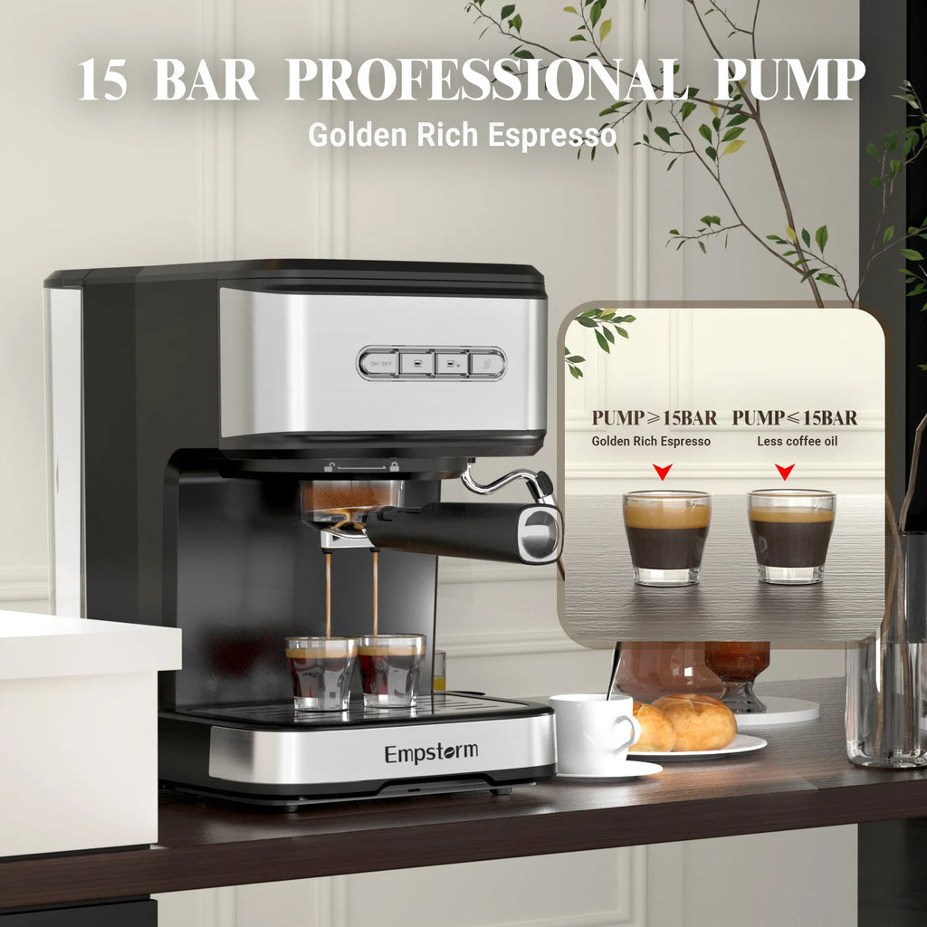High Quality Semi-Automatic Coffee Machine 20 Bar Pressure Stainless Steel Electric 120V 3-in-1 Function for Hotel Household Use