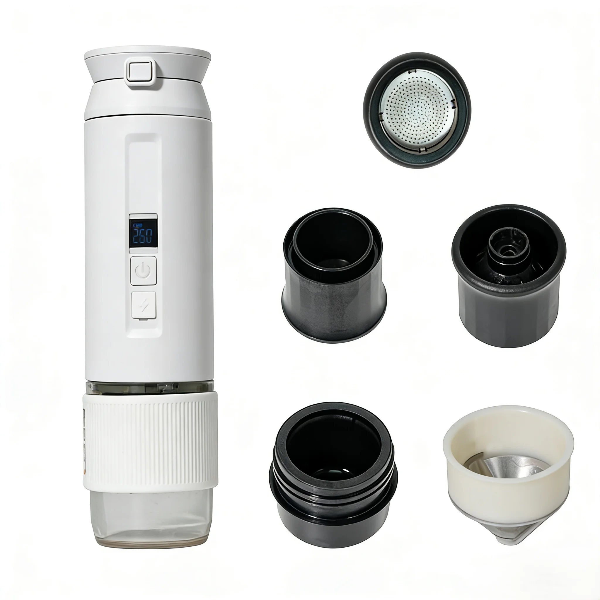Portable Mini Electric Stainless Steel Semi-Automatic Coffee Machine with Hot Water System for Household Hotel Car & Outdoor Use