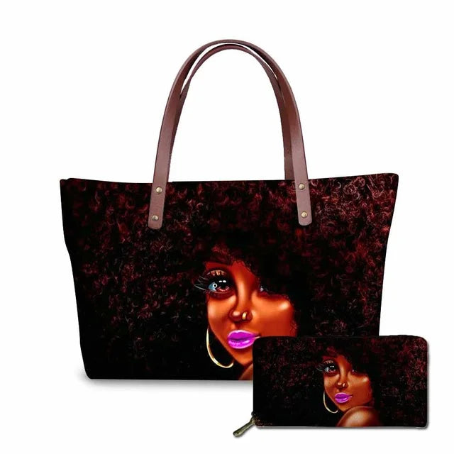 Young Ladies Handbags Black Art American African Girls Printed Popular Hand Bags Women Handbags Lady Fashion Designers Handbags
