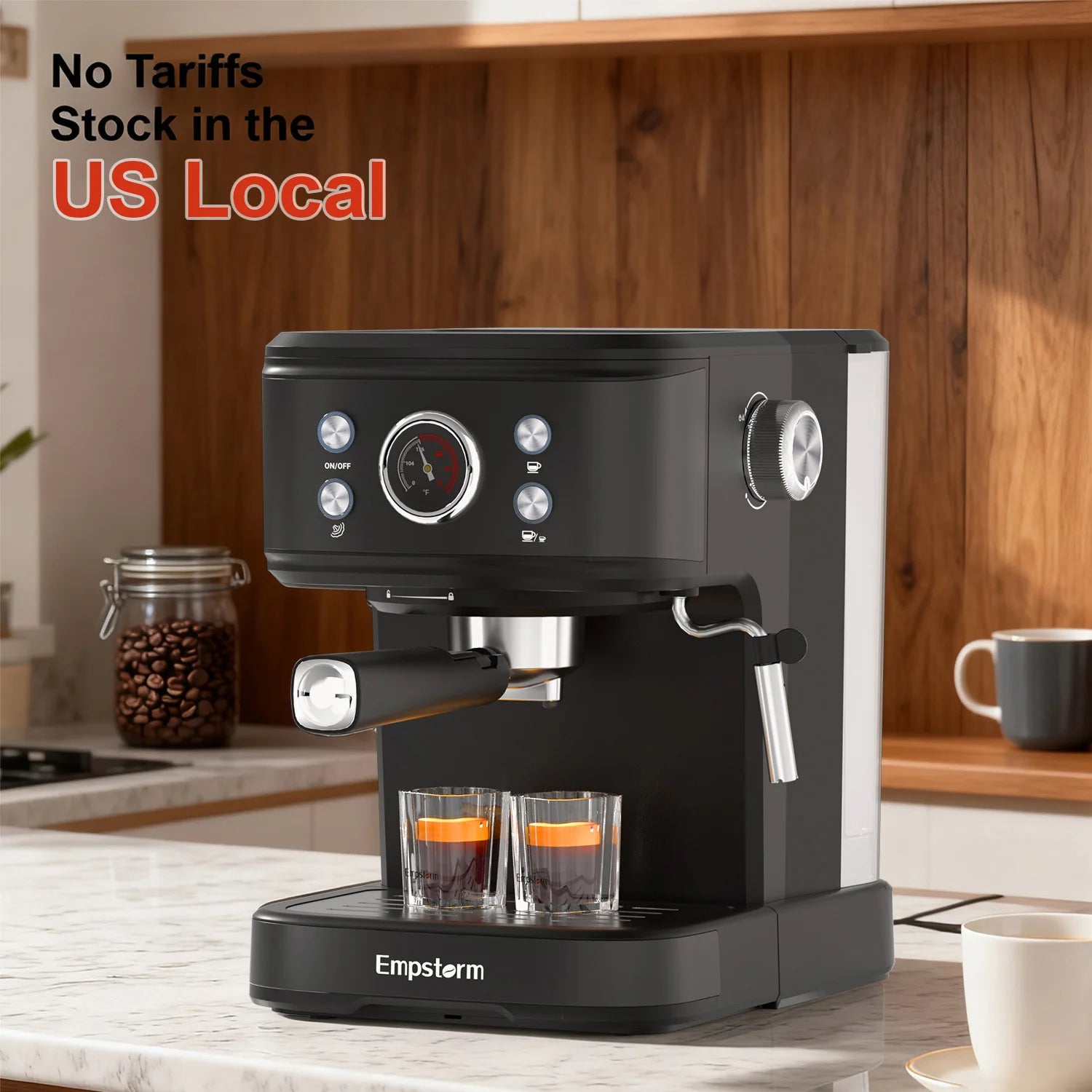 Empstorm  04E 20 Bar Electric Semi-Automatic Coffee Maker Machine With Capsule Filter for Use Halloween Christmas Gift