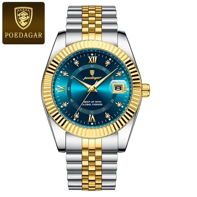 POEDAGAR 910 New Luxury Sport Wrist Watch for Man Waterproof Luminous Date Men Watch Quartz Stainless Steel Men's Watches Reloj