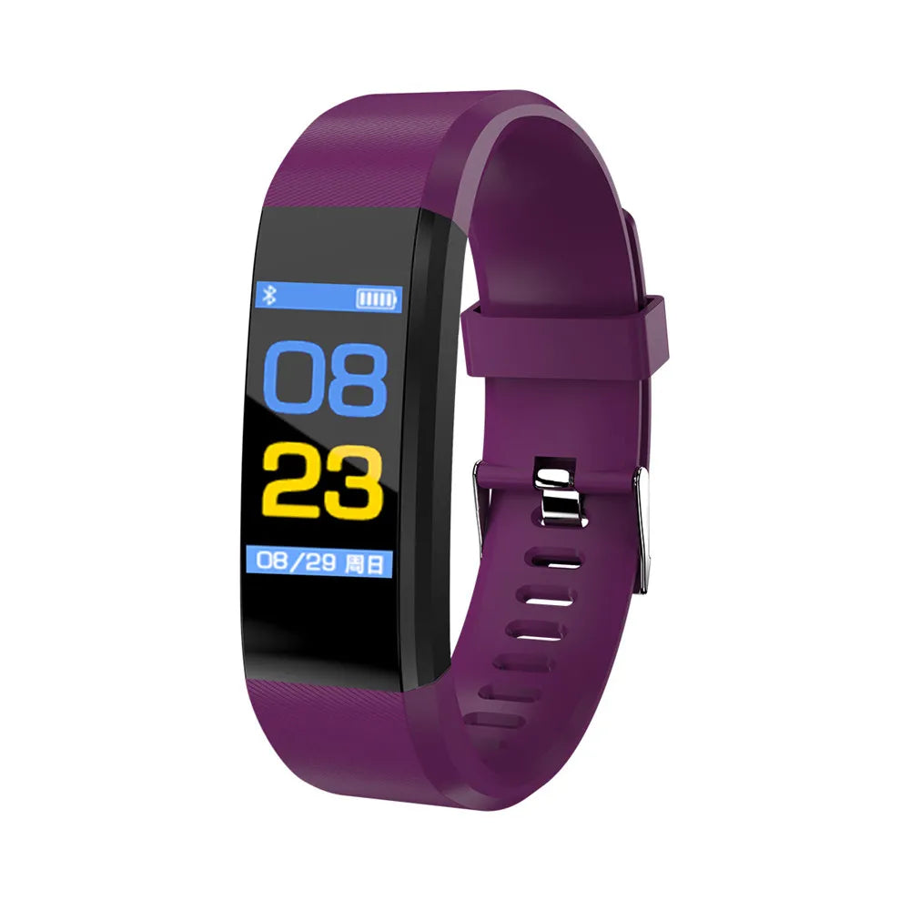 New 115Plus Smart Watch Health Bracelet with Heart Rate & Blood Pressure Monitoring Fitness Tracker Bluetooth Wristband