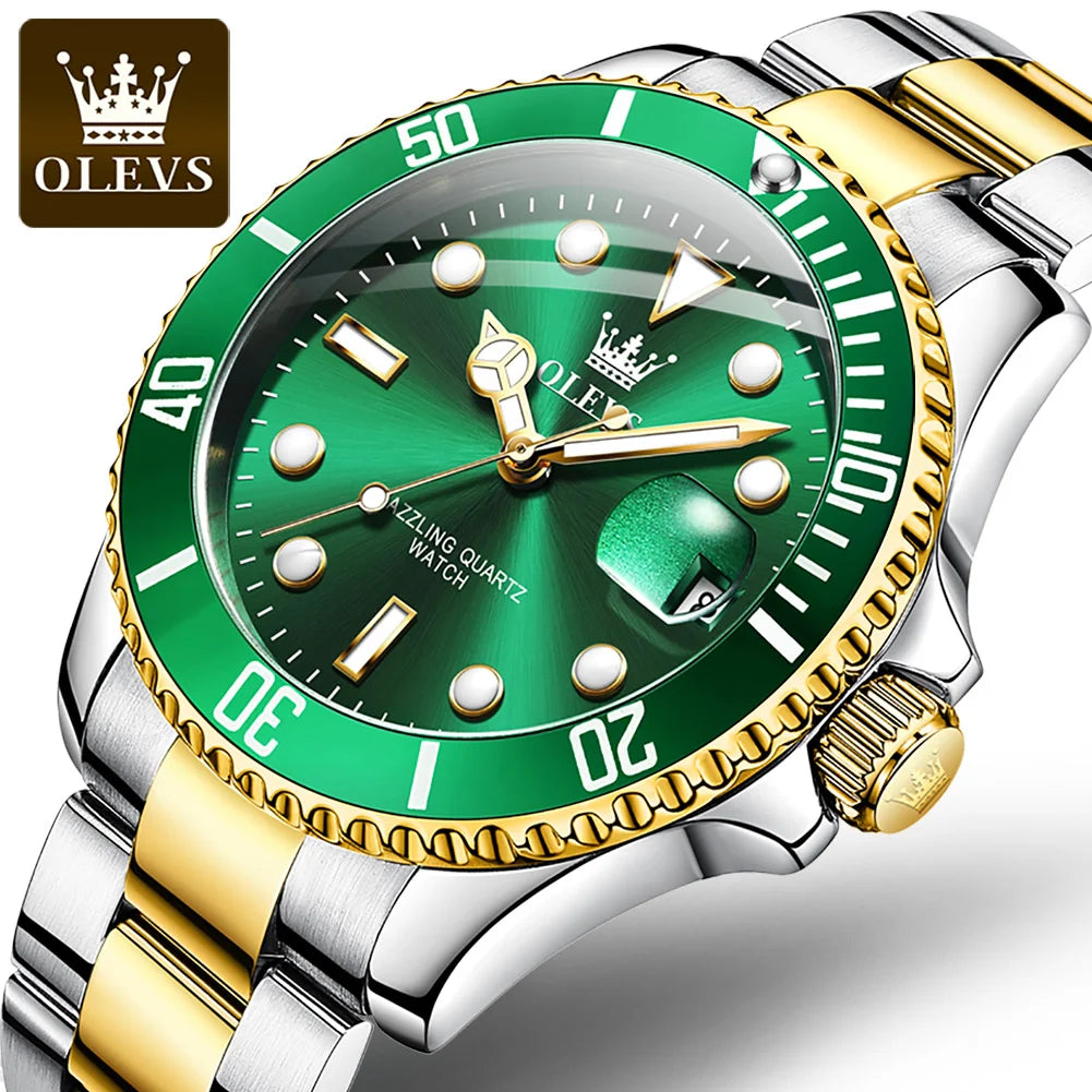 OLEVS 5885 Men's Watches Movement Watch Male Steel Waterproof Business Fashion Date Week Wrist Watch for Men