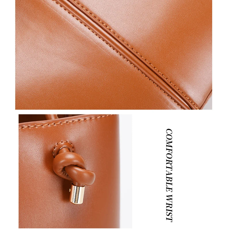 Head Layer Cowhide Leather Handbag Fashion Leather Women's Shoulder Ladies Hand Bags and Purses Women Handbags