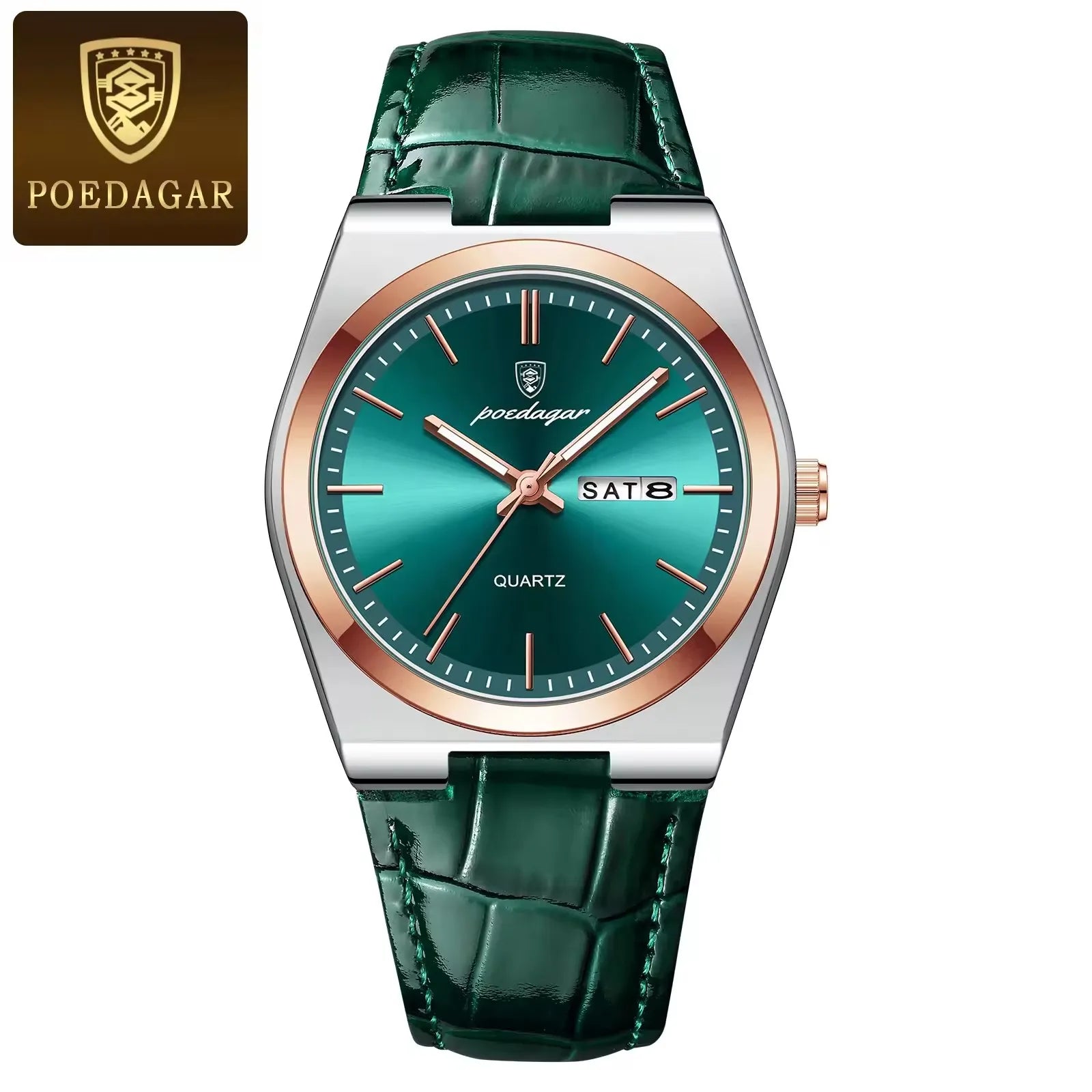 Poedagar 930 Fashion Casual Men's Watches Leather Strap Luxury Waterproof New Business Quartz Wrist Watch for Men Montre Relojes