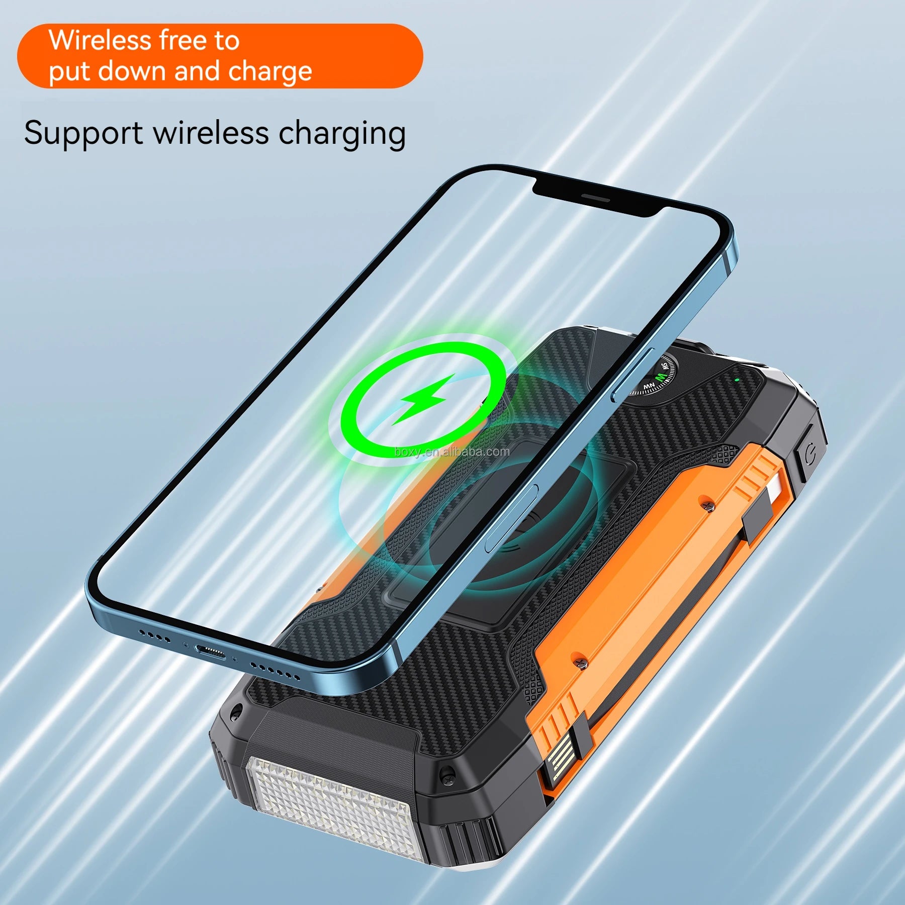 OEM Factory Wholesale 30000mAh Solar Power Bank 22.5W PD20W  Wireless 15W Fast Charge Portable Solar Panel Power Bank for Phone