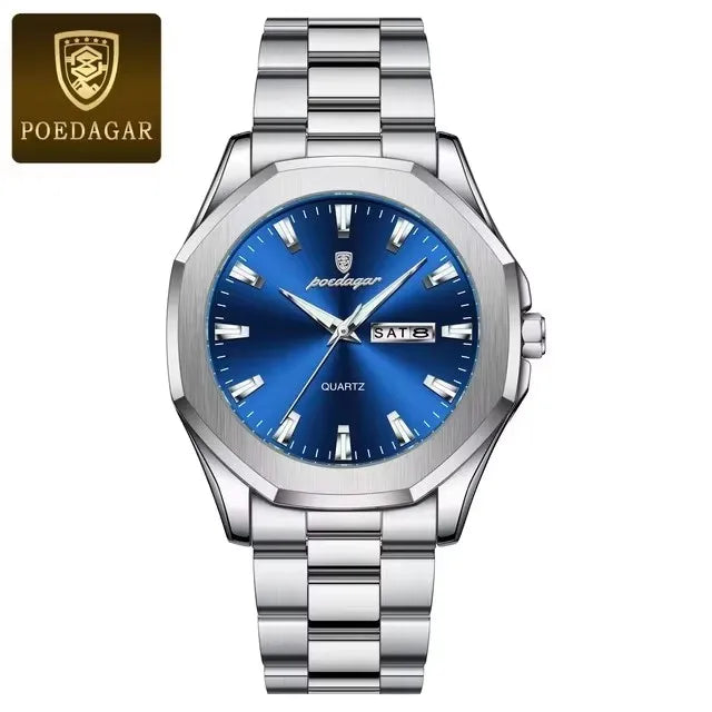 POEDAGAR Watch for Men 875 New High Quality Sport Quartz Men's Watches Waterproof Steel Jewelry Wristwatches Reloj Montre Gift