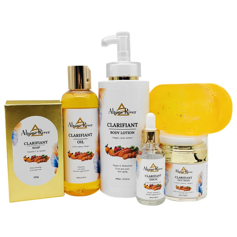 Private Label Korea Skin Care Vitamin C Skin Lightening Remove Dark Spots Pigmentation Correction Collagen Firming Body Care Set