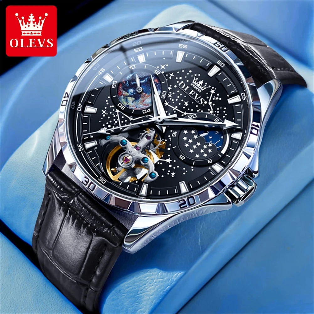 OLEVS 6689 Original Brand Men's Watches Waterproof Multifunctional Luminous Fully Automatic Mechanical Watch