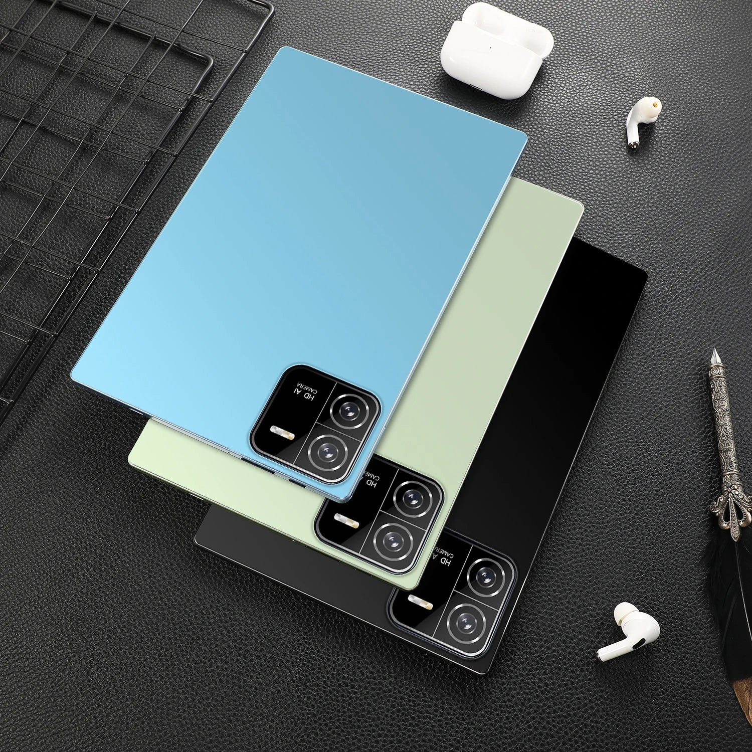 10.1" Ultra-Thin Android Tablet - Dual AI Cameras 8GB+256GB Memory, FHD IPS Touchscreen, 5G WiFi 6 Support, GPS Face ID