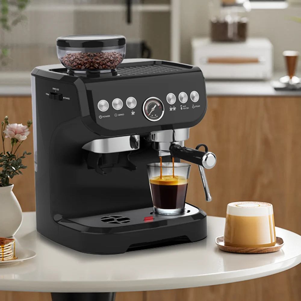 Semi-Automatic Coffee Maker Pod Cafetera Turkish 3 in One Espresso Coffee Maker with Milk Frother