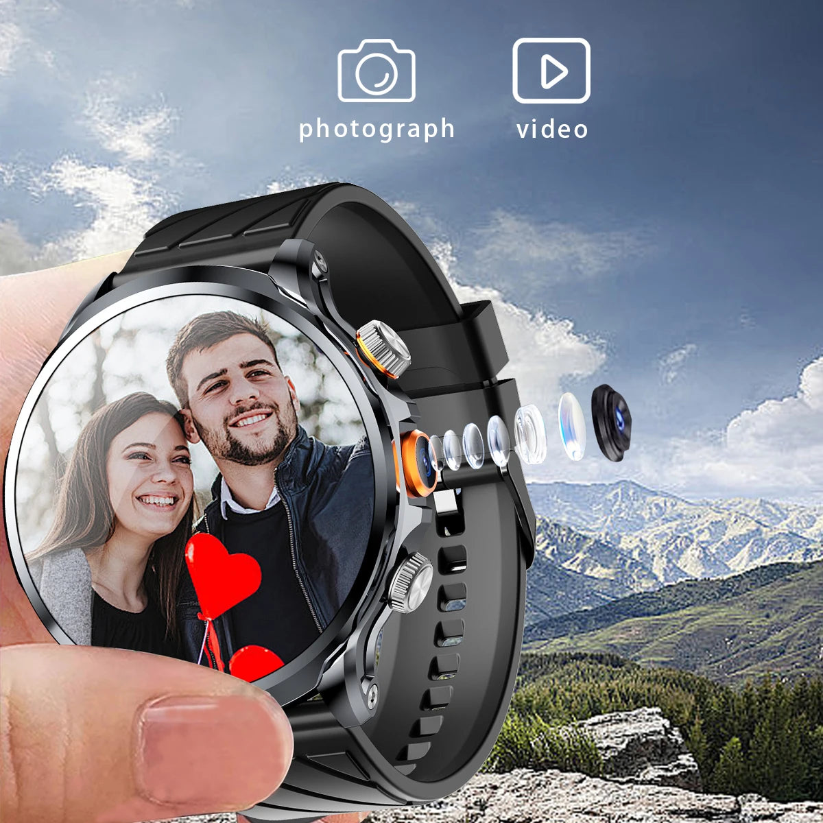 4G Android Smart Watch APPLLP 1.85 Inch Screen 3G+32G GPS Health Management Sim Card Smart Watches