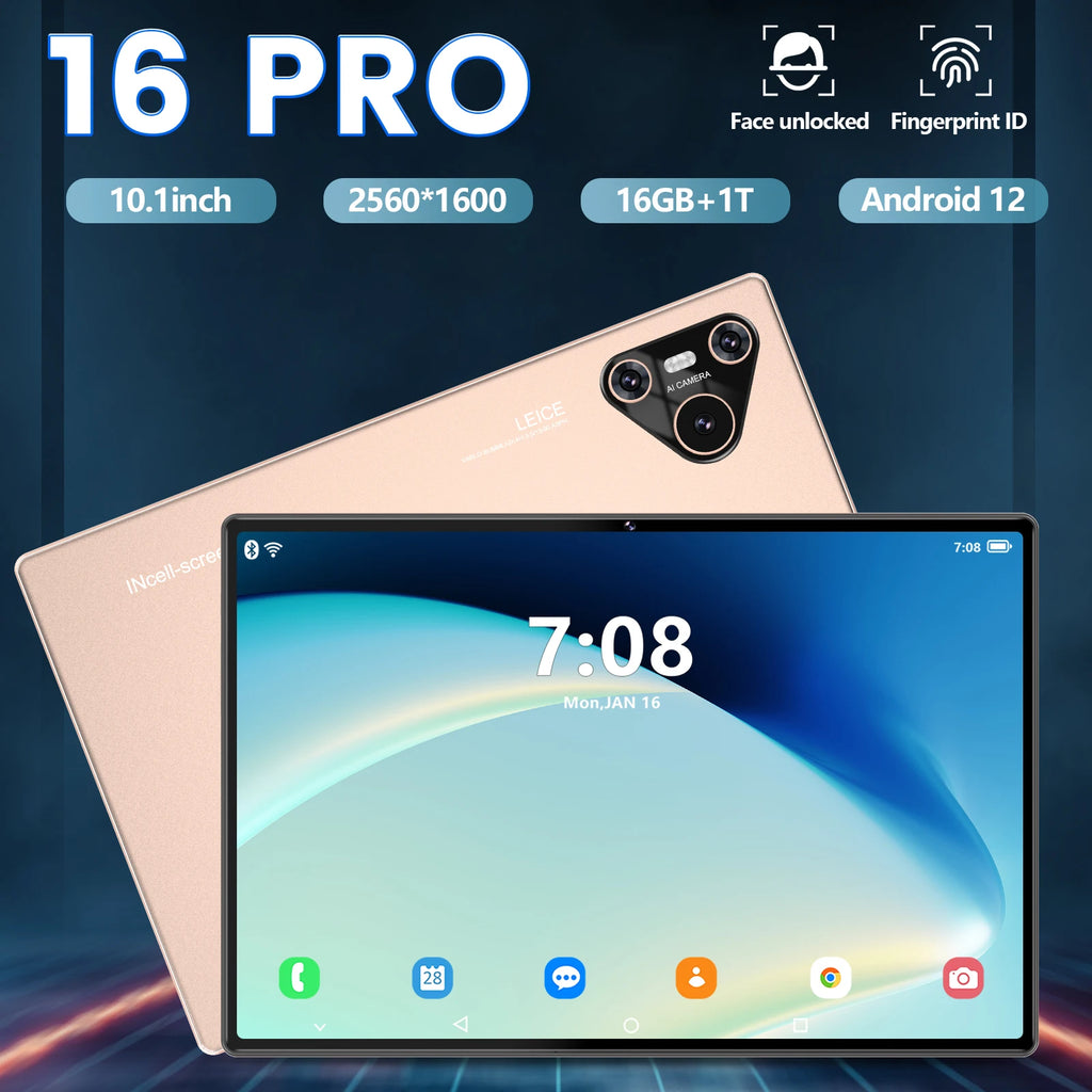 Hot Sale 10.1 Inch Android 14 Pro Tablet PC High Quality 16GB+1TB 4G Dual Sim with Multi-language Support Wifi Calling