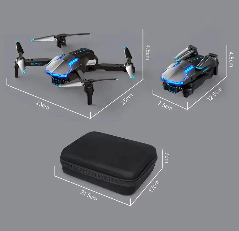 New X6 Pro Drone 4K HD Camera WiFi FPV Avoidance Optical Flow Foldable Plastic Beginner RC Helicopter Toy