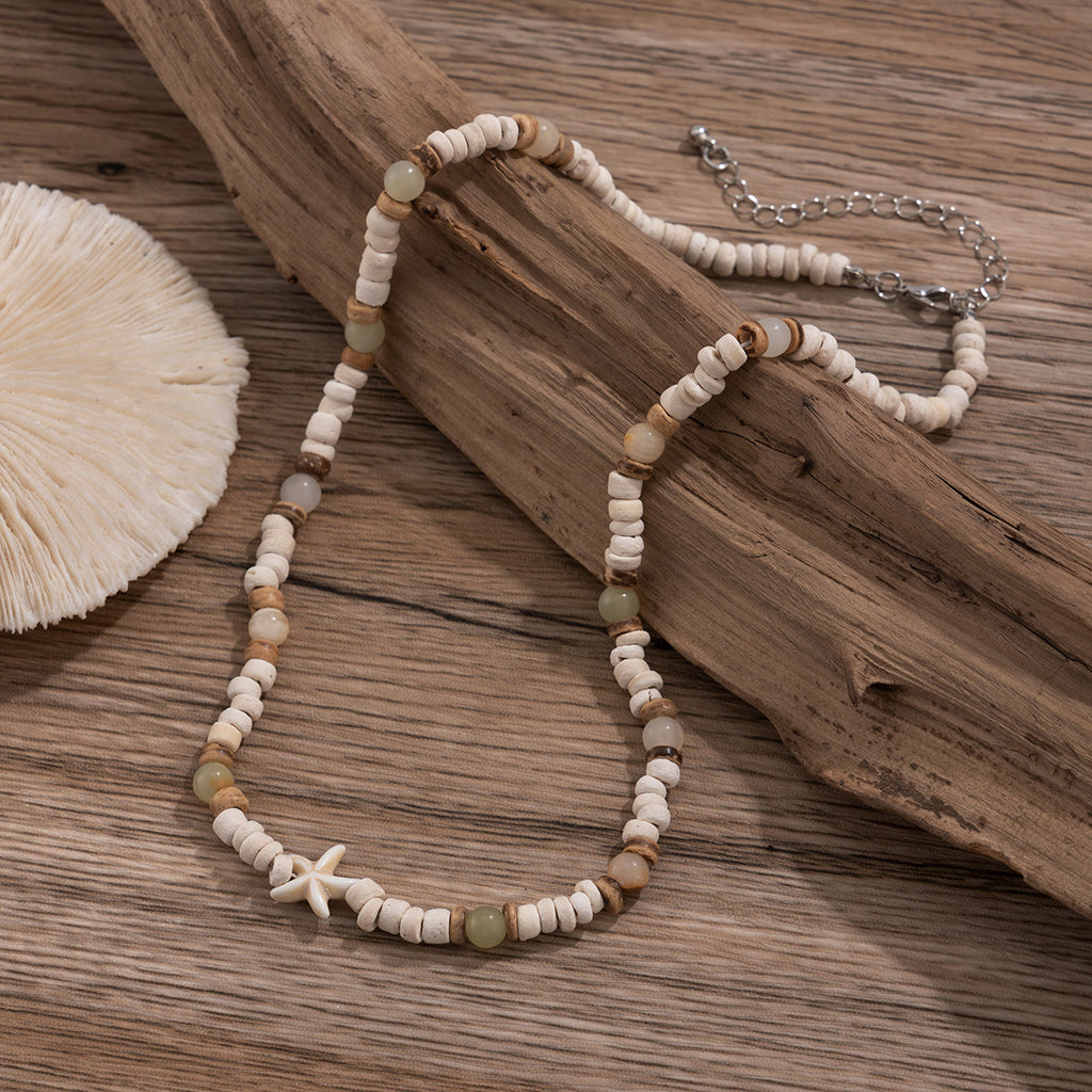 Coconut Shell Natural Stone Beaded Hip Hop Versatile Clavicle Chain