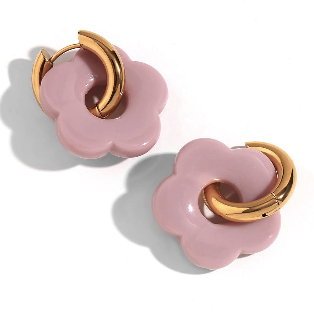 Colorful Flowers Ear Ring Minimalism Earrings Ornament