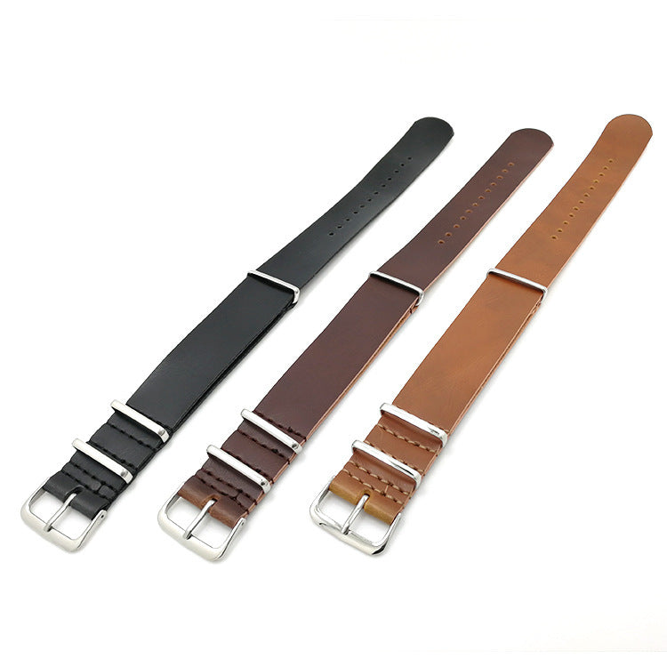 Strap Black Brown Black Brown Watch Accessories Zulu Poly Urethane Leather Strap