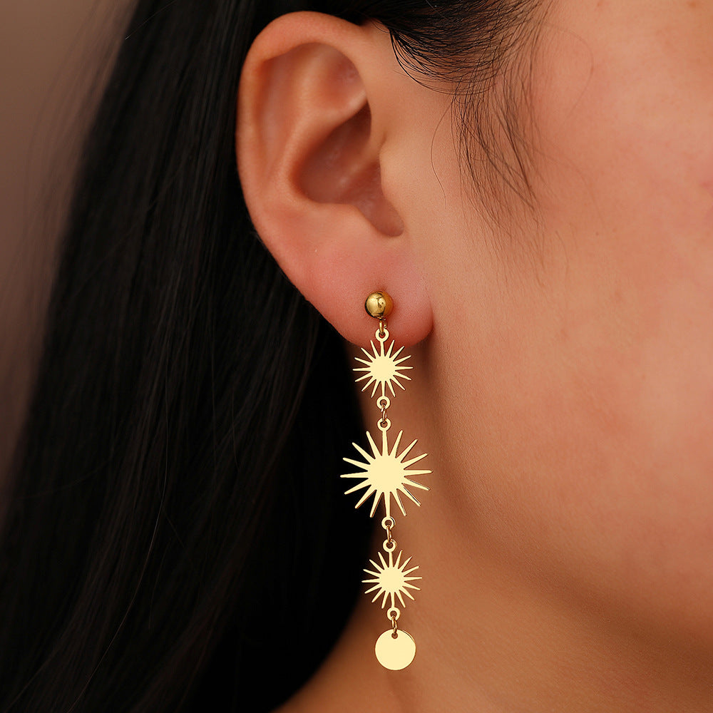 Long Tassel Stainless Steel Ornament New Multiple Suns