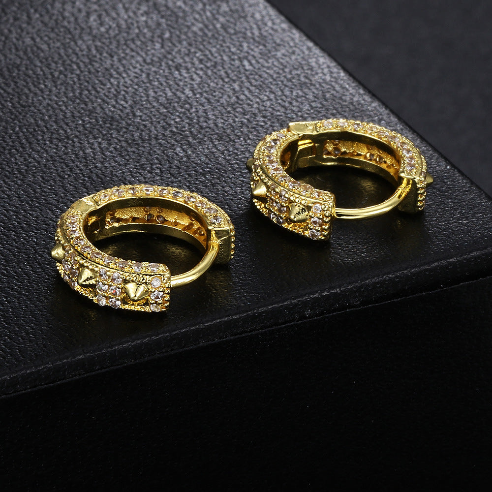 European And American Full Diamond Hip Hop Ear Clip