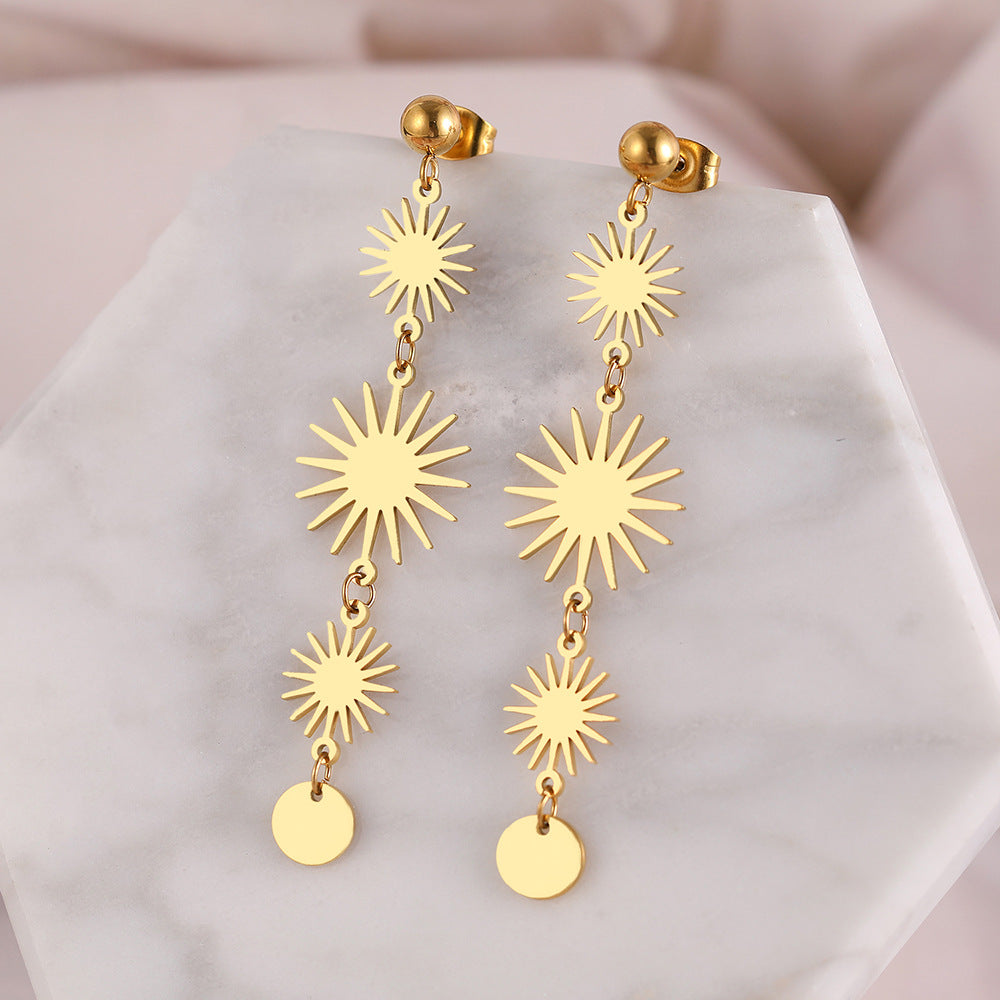 Long Tassel Stainless Steel Ornament New Multiple Suns