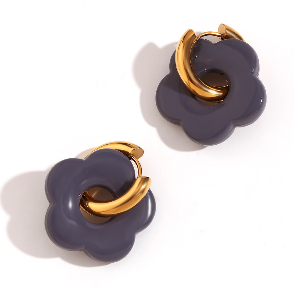 Colorful Flowers Ear Ring Minimalism Earrings Ornament