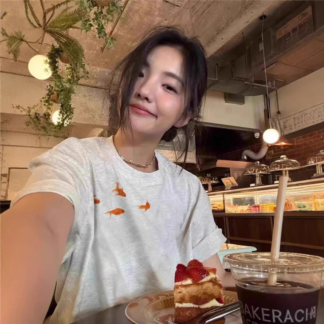 Summer Design Sense American Half Sleeve Loose Top Wear