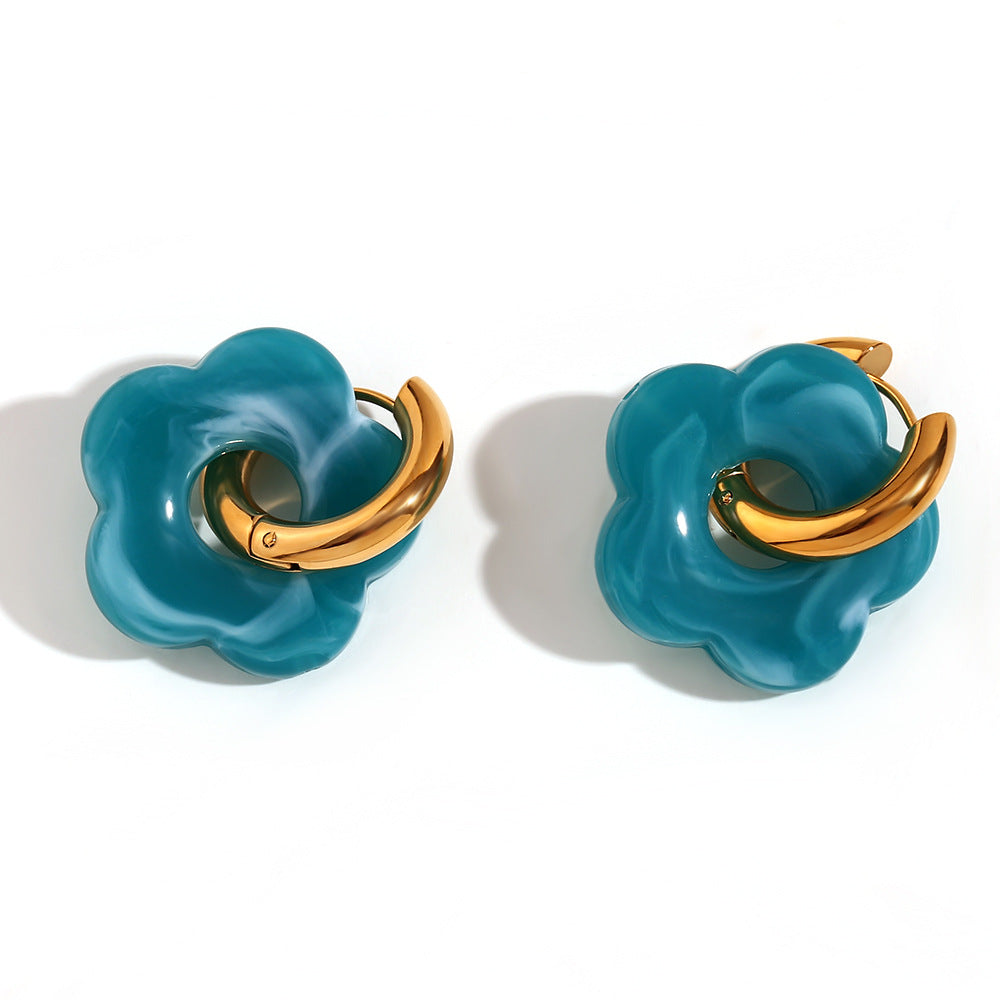 Colorful Flowers Ear Ring Minimalism Earrings Ornament