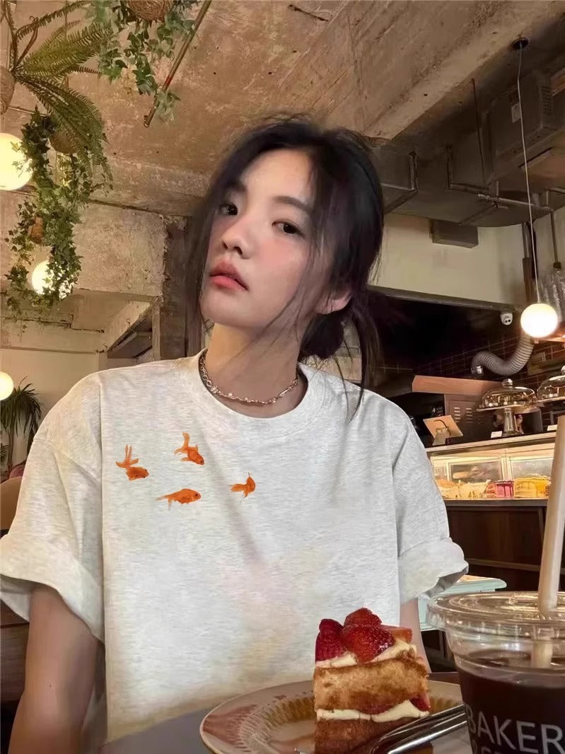 Summer Design Sense American Half Sleeve Loose Top Wear