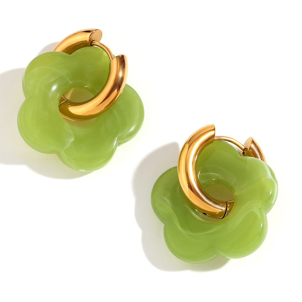 Colorful Flowers Ear Ring Minimalism Earrings Ornament