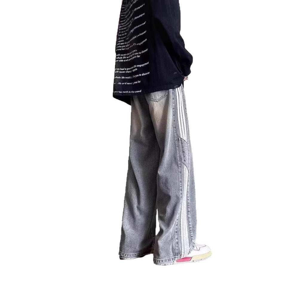 Spring And Autumn New Men's Hong Kong Style Trendy Brand Loose Casual Wide-leg Pants