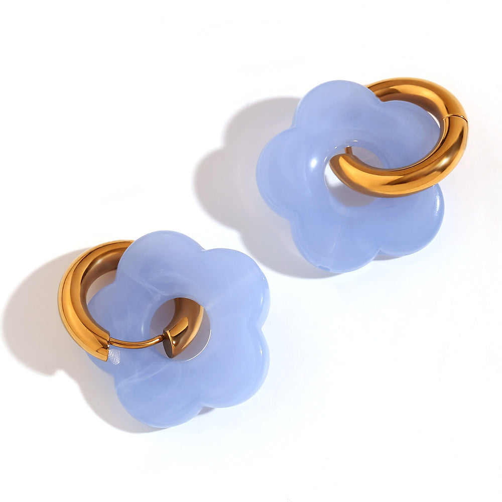 Colorful Flowers Ear Ring Minimalism Earrings Ornament